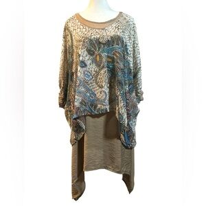 Pretty Angel Paisley Print Top in Brown and Green
